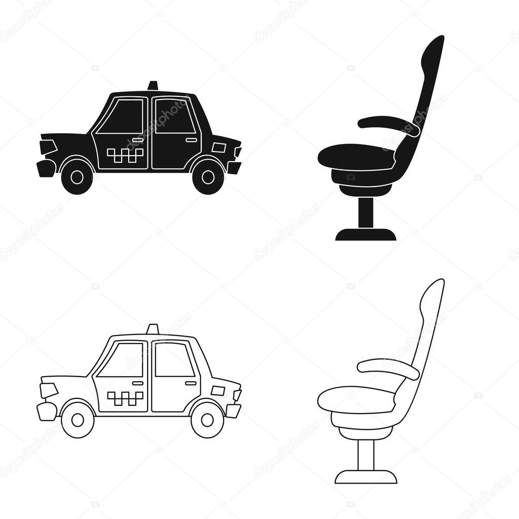 Vector design of airport and airplane icon. Set of airport and plane stock symbol for web.