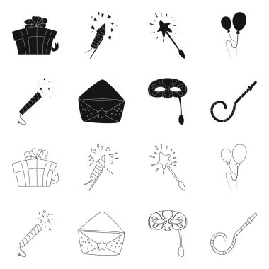 Parti ve Doğum işareti vektör Illustration. Parti ve kutlama hisse senedi vektör çizim seti.