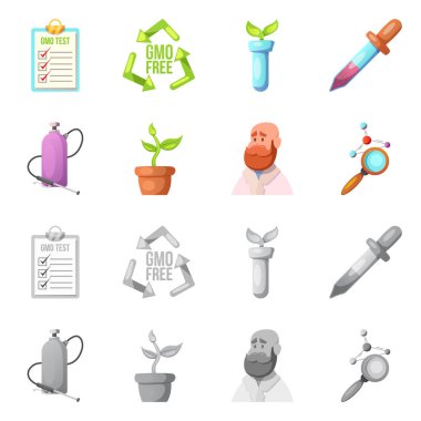 Vektör çizim genetik ve bitki sembolü. Toplama genetik ve biyoteknoloji hisse senedi simgesi web için.