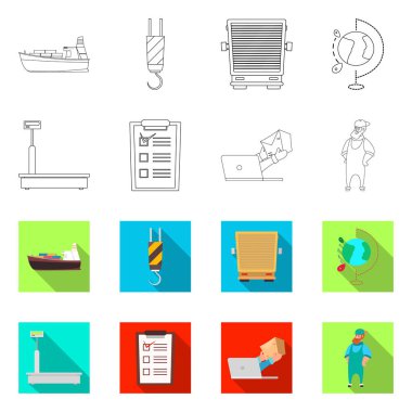 Yalıtılmış nesne mal ve kargo sembolü. Ürünler ve ambar stok vektör çizim.