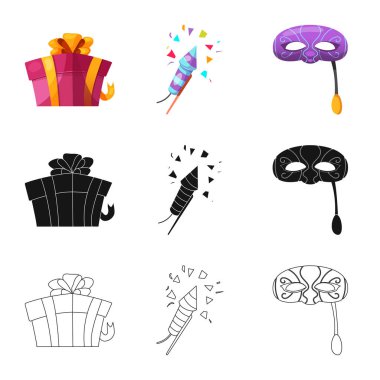 Parti ve Doğum işareti yalıtılmış nesne. Web için kutlama ve parti hisse senedi simgesi kümesi.