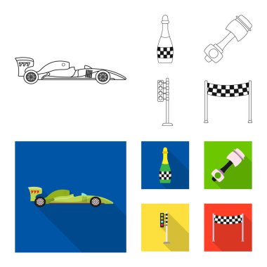 Araba ve ralli logo vektör Illustration. Hisse senedi için araba ve yarış vektör simge kümesi.