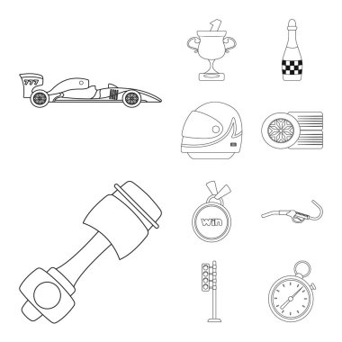 Araba ve ralli logo vektör Illustration. Araba ve yarış vektör simgesini hissenin topluluğu.