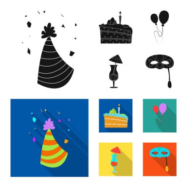 Parti ve Doğum günü simge vektör tasarımı. Parti ve kutlama hisse senedi vektör çizim topluluğu.