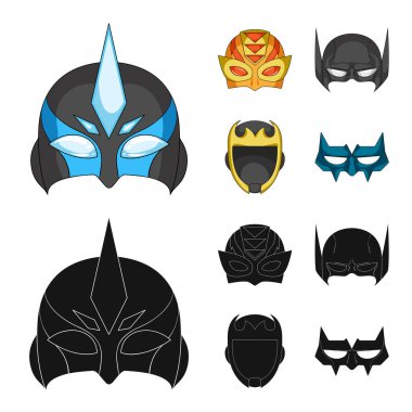 Kahraman ve maske simgesinin vektör resmi. Kahraman topluluğu ve hisse senedi için süper kahraman vektör simgesi.