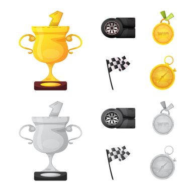 Araba ve ralli logo vektör Illustration. Araba ve yarış vektör simgesini hissenin topluluğu.