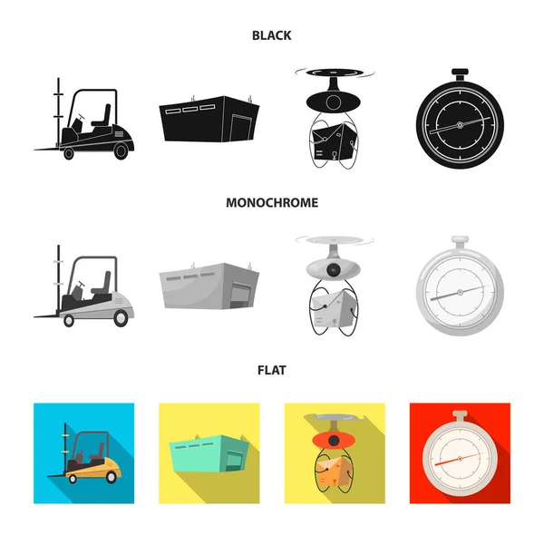 Vektor-Illustration von Waren und Fracht-Symbol. Sammlung von Waren und Lagerbestand Symbol für Web. — Stockvektor