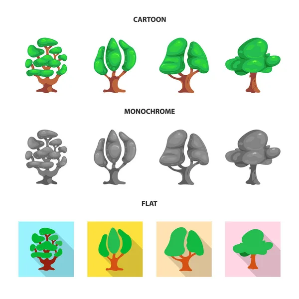 树和自然标志的向量例证。库存树和皇冠矢量图标集. — 图库矢量图片
