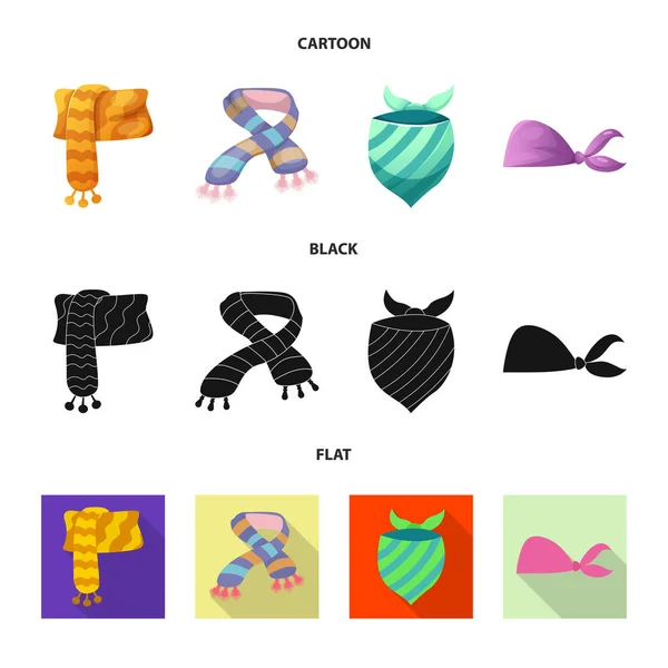 Ilustración vectorial de bufanda y chal icono. Conjunto de bufanda y accesorio icono de vector para stock . — Vector de stock