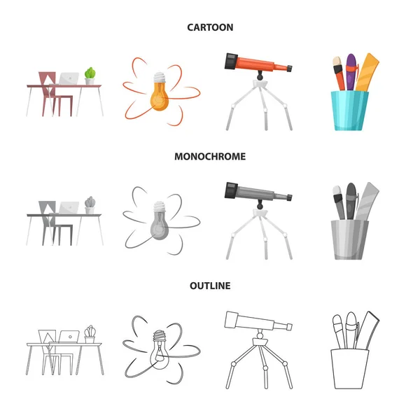 Isoliertes Objekt Der Bildung Und Des Lernens Symbol Set Von — Stockvektor