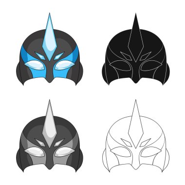 Kahraman ve maske simgesinin yalıtılmış nesne. Kahraman topluluğu ve hisse senedi için süper kahraman vektör simgesi.