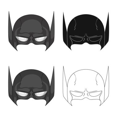 Kahraman ve maske sembolü yalıtılmış nesne. Kahraman topluluğu ve hisse senedi için süper kahraman vektör simgesi.