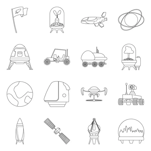 Objet isolé de mars et symbole de l'espace. Ensemble de mars et illustration vectorielle de stock de planète . — Image vectorielle