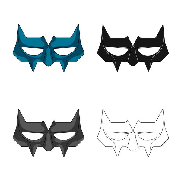 Ilustração vetorial do logotipo de herói e máscara. Conjunto de herói e ícone de vetor de super-herói para estoque . — Vetor de Stock