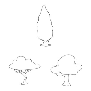 Ağaç ve doğa logo vektör Illustration. Hisse senedi için ağaç ve taç vektör simge kümesi.