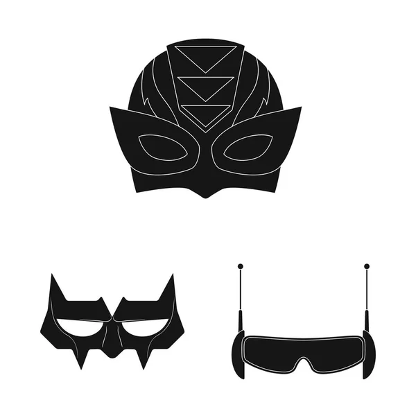 Vector illustration of hero and mask icon. Set of hero and superhero vector icon for stock. — Stock Vector