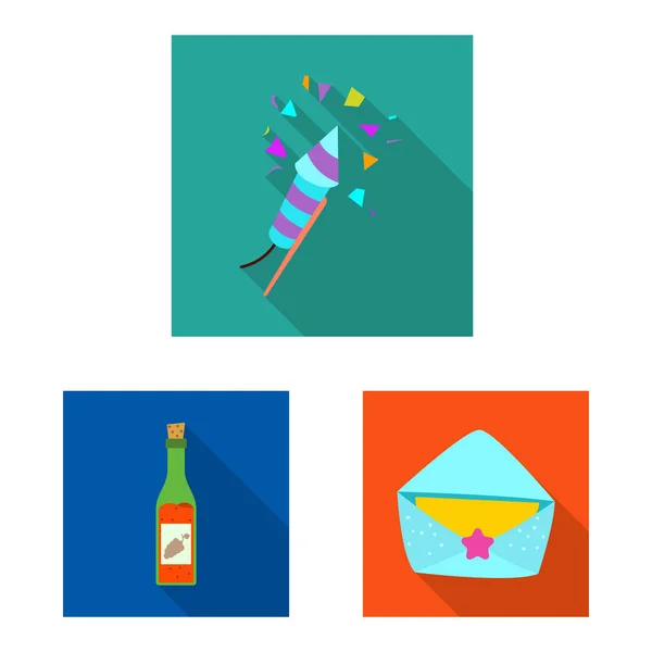 Diseño vectorial de fiesta y logo de cumpleaños. Colección de fiesta y celebración vector de stock ilustración . — Archivo Imágenes Vectoriales