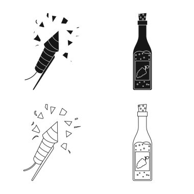 Parti ve Doğum günü sembolü yalıtılmış nesne. Hisse senedi için kutlama ve parti vektör simge topluluğu.