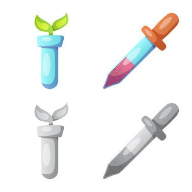 Vektör çizim genetik ve bitki sembolü. Toplama genetik ve biyoteknoloji hisse senedi simgesi web için.