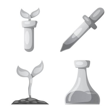 Genetik izole nesnesini ve bitki sembolü. Dizi genetik ve biyoteknoloji hisse senedi simgesi web için.