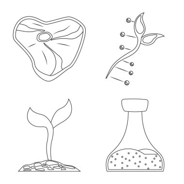 Vektör tasarımı genetik ve bitki sembolü. Toplama genetik ve biyoteknoloji hisse senedi simgesi web için.