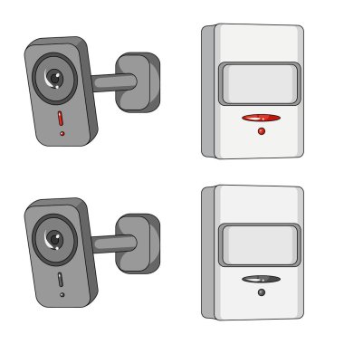 Cctv ve kamera logo vektör tasarımı. Cctv ve sistem stok vektör çizim topluluğu.