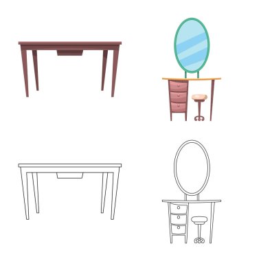 Mobilya ve daire simge vektör Illustration. Mobilya ve ev vektör simgesini hissenin koleksiyonu.