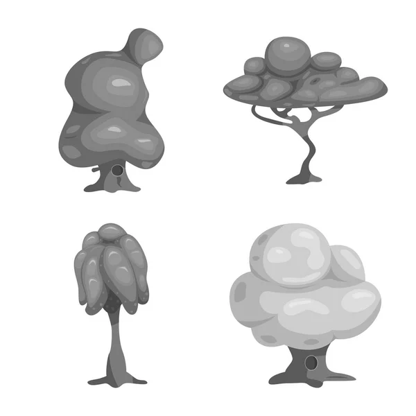 Conception vectorielle de l'arbre et l'icône de la nature. Collection d'icônes vectorielles arbre et couronne pour stock . — Image vectorielle