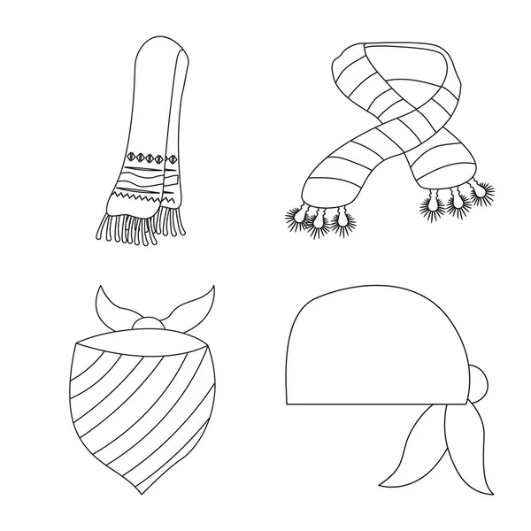 Objeto aislado de bufanda y mantón. Conjunto de bufanda y accesorio icono de vector para stock . — Archivo Imágenes Vectoriales
