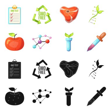 Vektör çizim genetik ve bitki sembolü. Toplama genetik ve biyoteknoloji hisse senedi vektör çizim.