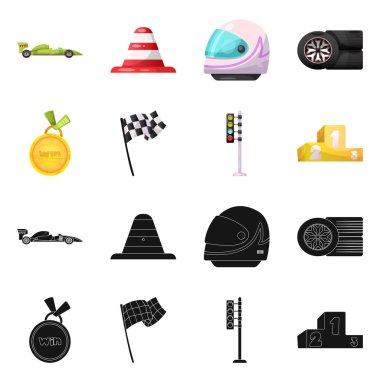 Araba ve ralli simge vektör Illustration. Araba ve yarış hisse senedi simgesi için web topluluğu.