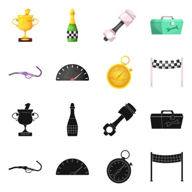 Araba ve ralli simge vektör Illustration. Araba ve yarış hisse senedi simgesi için web topluluğu.