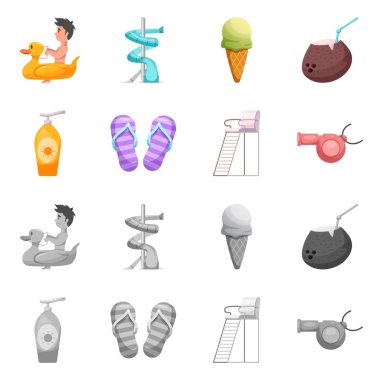 Yalıtılmış nesne havuzu ve logo yüzme. Havuzu ve etkinlik hisse senedi vektör çizim topluluğu.