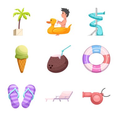 Havuzu ve yüzme işareti tasarımı vektör. Havuzu ve etkinlik hisse senedi simgesi için web topluluğu.