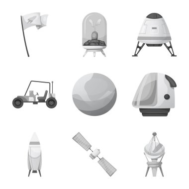 Mars'ın illüstrasyon vektör ve işareti alanı. Mars ve dünya hisse senedi vektör çizim.