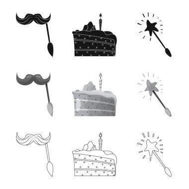 Parti ve Doğum işareti vektör tasarımı. Hisse senedi için kutlama ve parti vektör simge topluluğu.