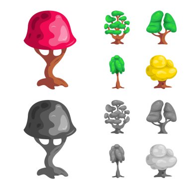 Ağaç ve doğa işaret yalıtılmış nesne. Ağaç ve taç hisse senedi simgesi için web topluluğu.