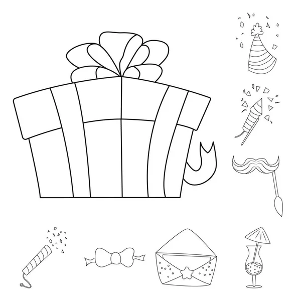 Objeto aislado de fiesta y logo de cumpleaños. Conjunto de fiesta y celebración stock vector ilustración . — Vector de stock