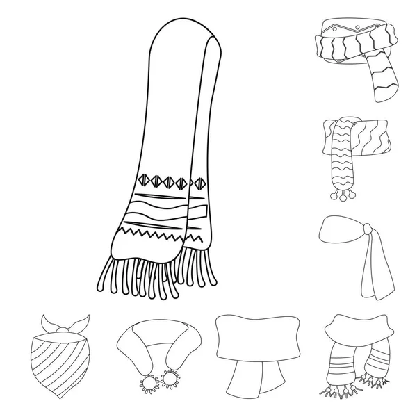 Objeto aislado de bufanda y mantón. Conjunto de bufanda y accesorio símbolo de stock para web . — Archivo Imágenes Vectoriales