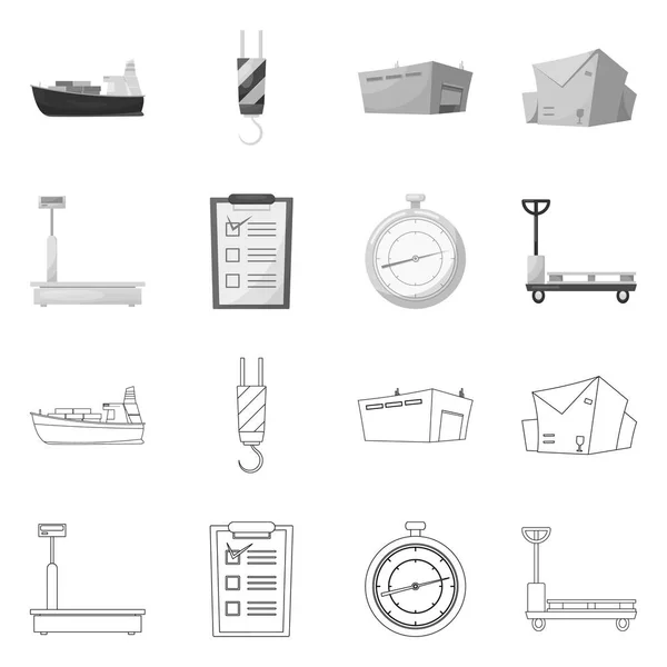 货物和货物符号的矢量设计 货物和仓库库存矢量图的收集 — 图库矢量图片
