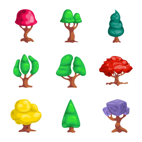 Vektorillustration von Baum und Natur-Symbol. Set aus Baum- und Kronensymbol für das Netz. — Stockvektor