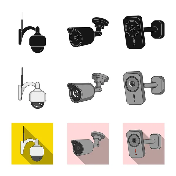 Cctv とカメラのロゴのベクター イラストです。Cctv およびシステムの株式ベクトル図のセット. — ストックベクタ