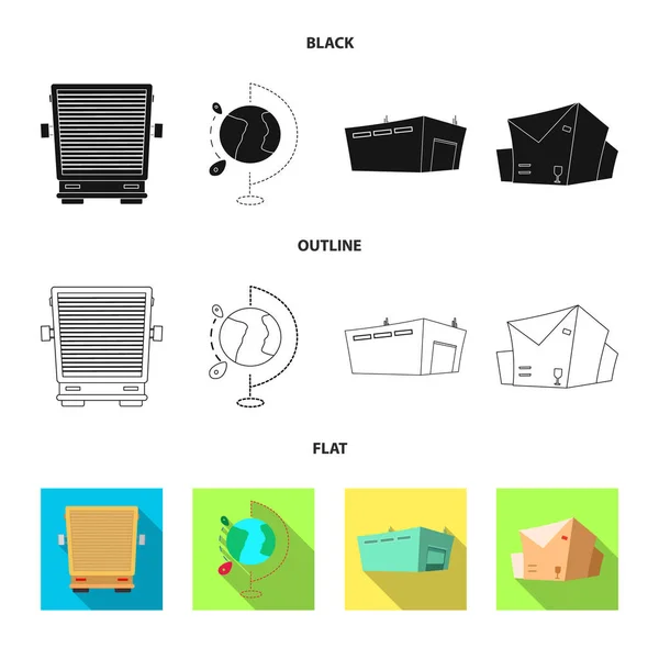 Objeto aislado de mercancías y logotipo de carga. Conjunto de mercancías y almacén vector de stock ilustración . — Vector de stock