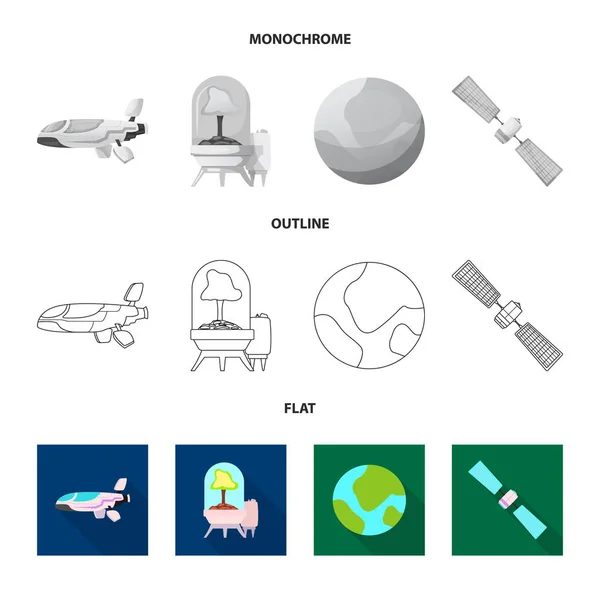 Oggetto isolato di Marte e icona dello spazio. Set di marte e pianeta icona vettoriale per magazzino . — Vettoriale Stock