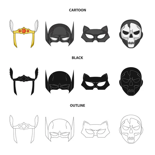 Objeto aislado del logotipo de héroe y máscara. Conjunto de héroe y superhéroe stock vector ilustración . — Archivo Imágenes Vectoriales
