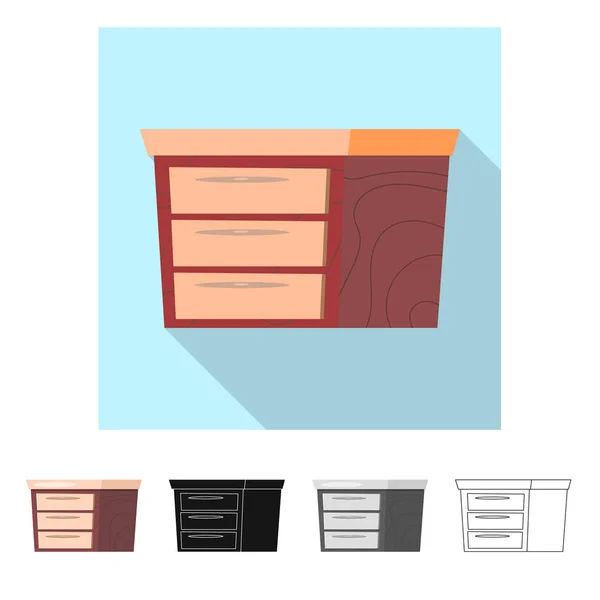 Objeto isolado de mobiliário e placa de apartamento. Conjunto de móveis e símbolo de estoque de casa para web . — Vetor de Stock