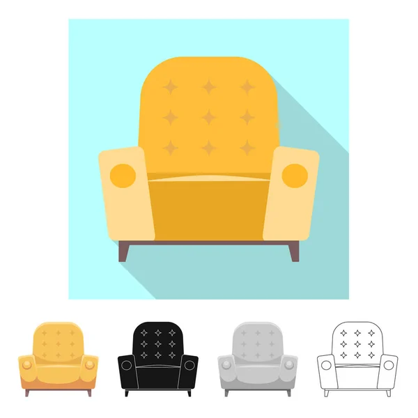 Vektor design av möbler och lägenhet logotyp. Samling av möbler och hem vektor ikonen för lager. — Stock vektor