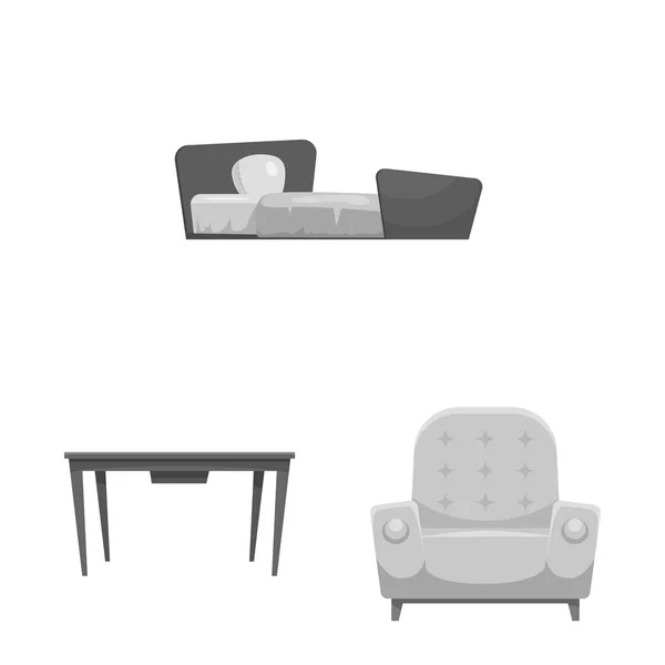Conception vectorielle de meubles et de signes d'appartement. Ensemble de meubles et symbole de stock de maison pour le web . — Image vectorielle