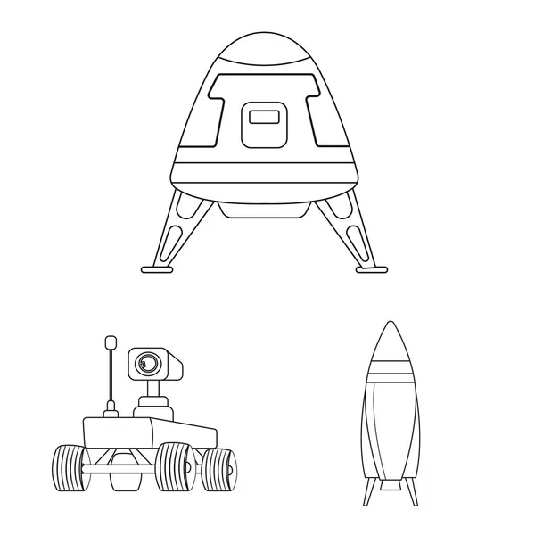Vector εικονογράφηση του Άρη και το λογότυπο του χώρου. Συλλογή από τον Άρη και τον πλανήτη εικονογράφηση διάνυσμα απόθεμα. — Διανυσματικό Αρχείο