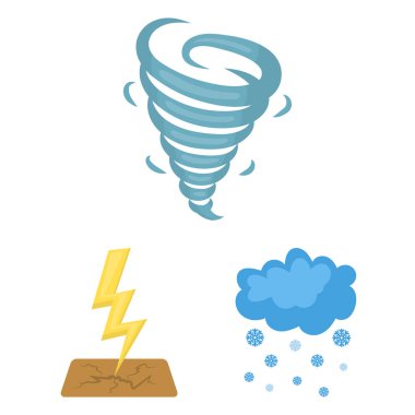 Set koleksiyonu tasarım için farklı hava karikatür simgeler. İşaretler ve hava vektör özelliklerini hisse senedi web illüstrasyon simgesi.